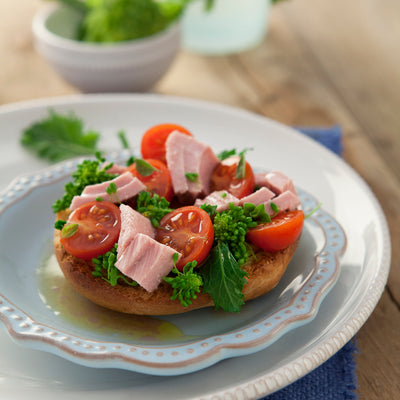 Friselle with Cherry Tomatoes, Broccoli Rabe and Tuna
