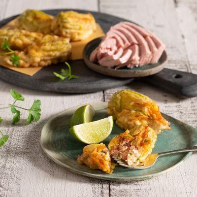 Zucchini Flowers Stuffed with Tuna and Ricotta